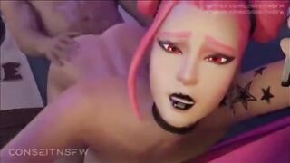 Hentai compilation featuring a smokin' hot babe from Fortnite in the haze