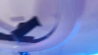 The sexy stepmom washed the dishes in her underwear, and the boy got excited