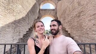 Date night in Rome turns into passionate roaming and moaning session