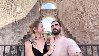 Date night in Rome turns into passionate roaming and moaning session