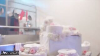 The baker competes with a girl who loves to eat