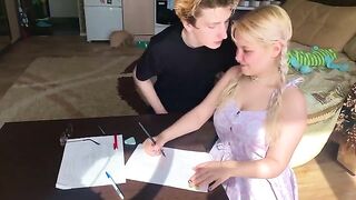 A shy student couldn’t withstand the tutor’s lust and engaged in oral play