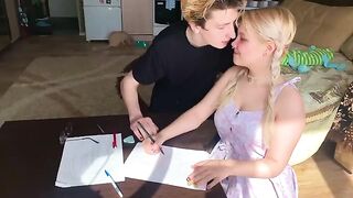A shy student couldn’t withstand the tutor’s lust and engaged in oral play