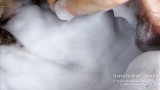 Horny girl in the bath makes a perfect blowjob