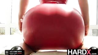 Abella Danger gets her big ass banged by two cocks in an intense scene