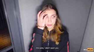 We fucked on the stairs while parents were at home - Cum in panties