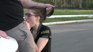 A hot female cop stopped me on the street and things got steamy