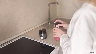 A cheeky girl threw her legs on the table and got fucked
