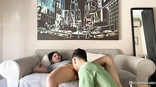 My stepsister and I had passionate sex in the living room