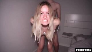 Big booty blonde gets manhandled in the college dorm by Bleached Raw