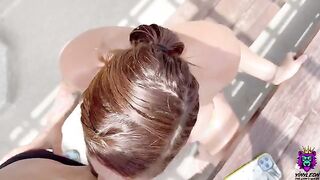 Bored busty Latina gets convinced to fuck on the rooftop
