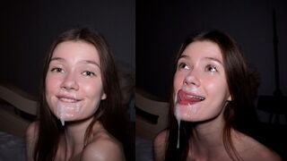 A cute amateur girl gets fucked hard and chokes on cum - MIRARI
