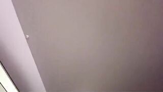Blonde fucks in the airport toilet, her huge boobs shake during sex