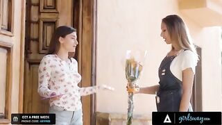 The owner of the flower shop wants to finger her crush