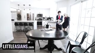 Nerdy Asian college girl Chloe Surreal gets fucked by a cool dude