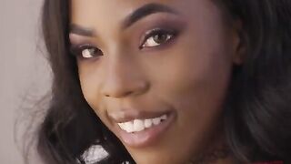 Petite ebony babe Sarah Banks gets her asshole gapped hard by analized