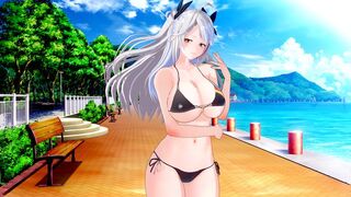 Huge tits Waifu Prinz Eugen fucks you in POV style
