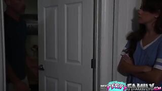 A cute petite teen, Selena Love, gets creampied by her stepdad
