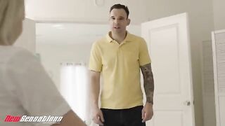 Young babe Britt Blair fucked by her dad’s replacement