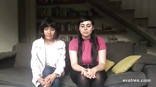Two hot lesbian friends enjoy passionate sex with a strapon