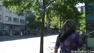 Pervert old man fucked freckled granny with big tits in hardcore action