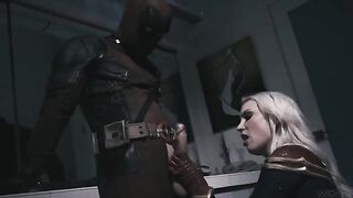 Deadpool fucks the hot Captain Marvel in a steamy scene