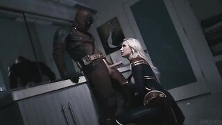 Deadpool fucks the hot Captain Marvel in a steamy scene