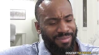 The hot babysitter Avery Black is taking care of a fat black dick