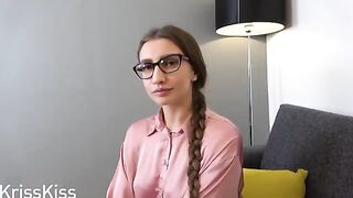 The sexy English tutor has a hard sex session at home with her student
