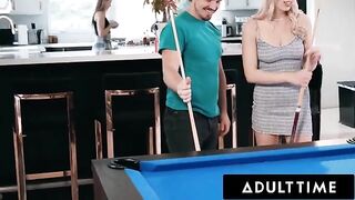 Roommates Paige Owens and Kay Lovely fucked by a stud