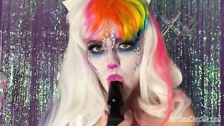 Rainbow dildo opulence with Adriana Chechik for Halloween, dripping wet