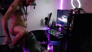 A beautiful gamer girl gets her pussy railed while playing Destiny 2, a hardcore scene