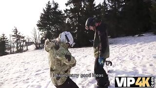 A skier picked up a girl and fucked her hard