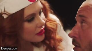 Maitland Ward, a redheaded beauty, nurses her new patient with passion