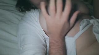 A fat ass wife gets fucked at night and receives a load of cum on her huge booty