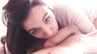 Skinny Small Brunette gets fucked deep and hard by a huge cock