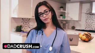 Nurse Scarlett Alexis helps her stepdad with his intense need