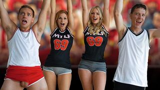 Football Final Celebration with two sexy Step-Moms Rachael Cavalli and Sedona Reign - MomSwap