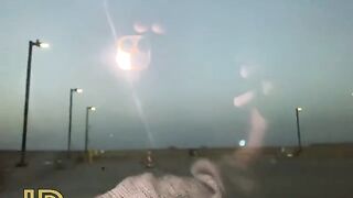 Slutty chick wanking cock in the car parking lot