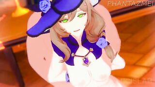 Genshin Impact animated porn with Lisa and Eula in a steamy library scene