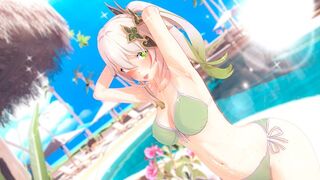 A beautiful girl cosplays as a Genshin Impact character to have sex
