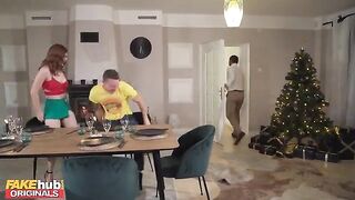 The stepmom fucked her stepson in the ass at Thanksgiving dinner