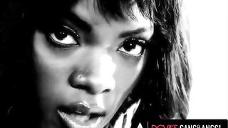 Black beauty Ana Foxxx gets her pussy railed by four cocks