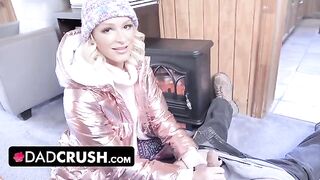 Pervert dad fucks his stepdaughter Emma Hix, a blonde bombshell known for her captivating presence and passionate performances