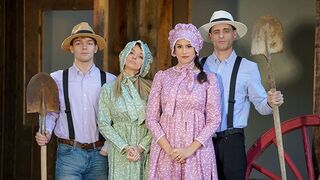 Hot busty step moms Penny Barber and Pristine Edge fucked by their Amish step sons in a steamy swap