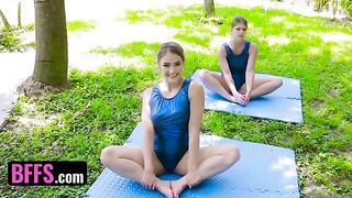 Gymnast girl Katie Kush has no money to pay for the training, so she gets fucked
