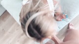 Best blue-eyed blowjob and creamy pussy scene ever!