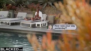 4 hot blondies share Anton’s big black cock in an intense orgy