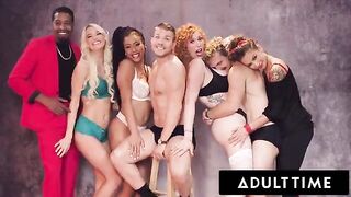 An insane Christmas orgy with stars getting fucked hard until they are all cum soaked
