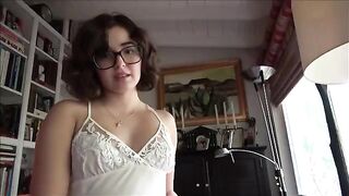 A young girl is too shy to get intimate with her stepdad